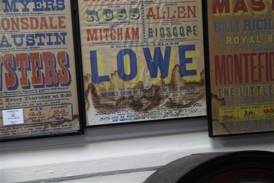 A collection of six Argyle Theatre of Varieties playbills, largest 35 x 11in.